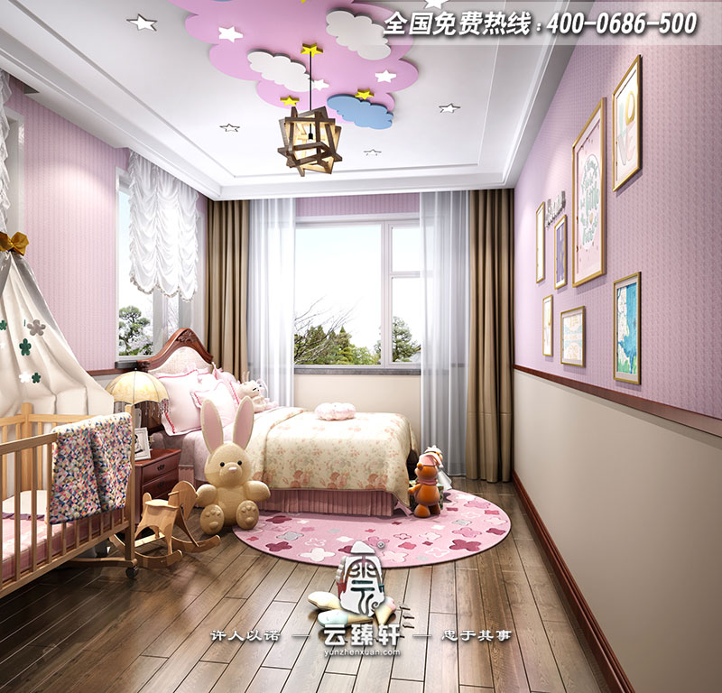 天津薊縣別墅女孩房現(xiàn)代設(shè)計(jì)效果圖