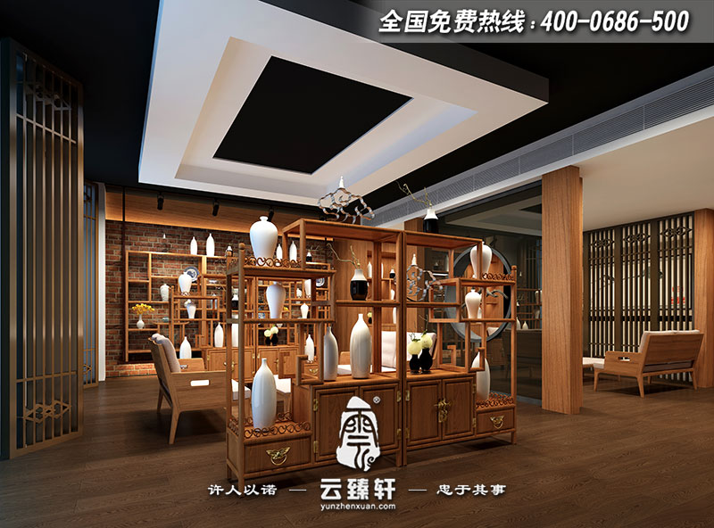 中式會(huì)所會(huì)客廳設(shè)計(jì)效果圖